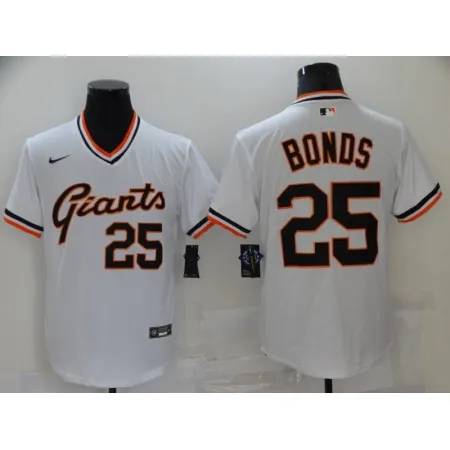 Men's San Francisco Giants #25 Barry Bonds White Cool Base Stitched Jersey