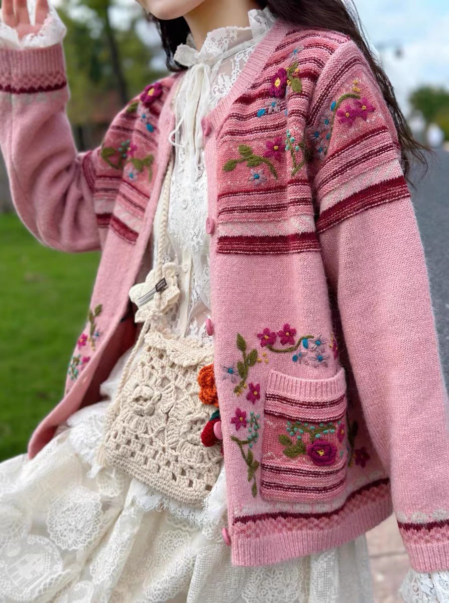 Chicfifth Sweater Women Winter Long Sleeve High Quality Autumn Vintage Top Knitted Cardigan