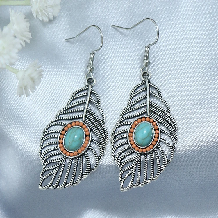 Vintage Bohemian Turquoise Earrings