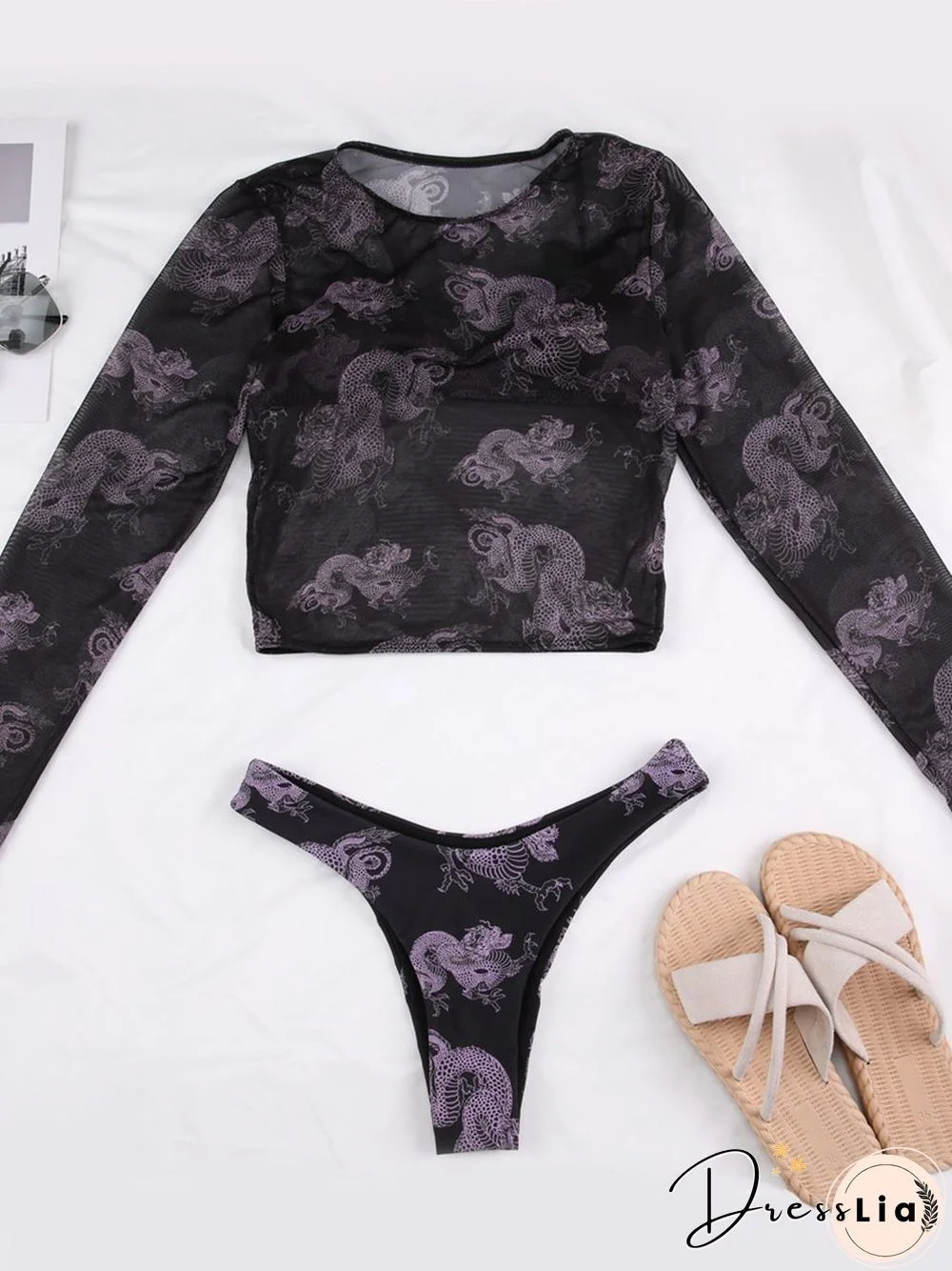 Three Piece Gragon Net Shirt P15902