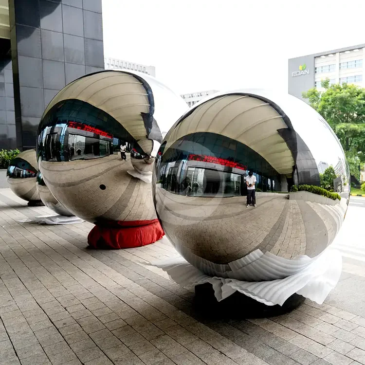 mirror Stainless steel hollow sphere large gazing ball
