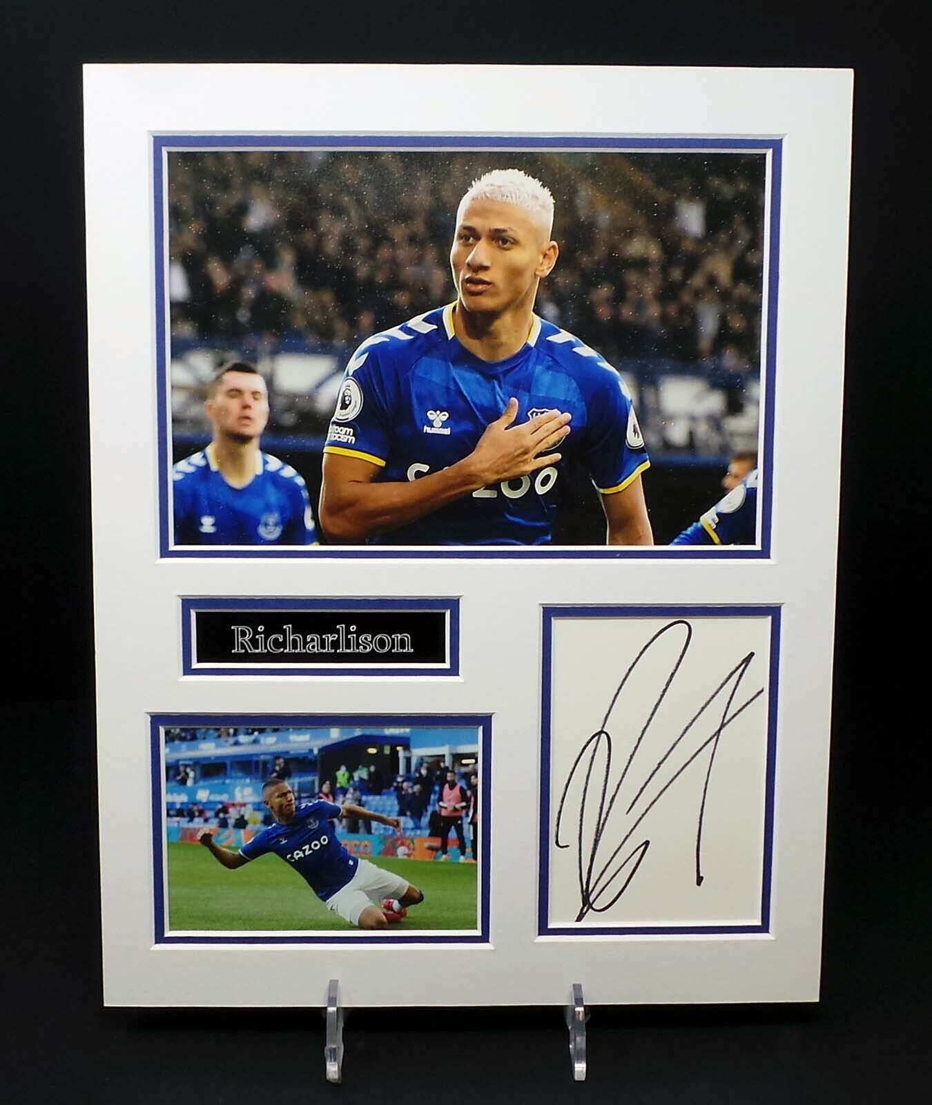 RICHARLISON Everton FC & Brazil RARE Signed Mounted Photo Poster painting Display AFTAL RD COA