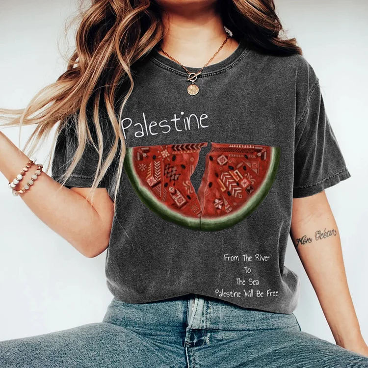 From The River To The Sea Palestine Will Be Free Cotton Blend T-Shirt