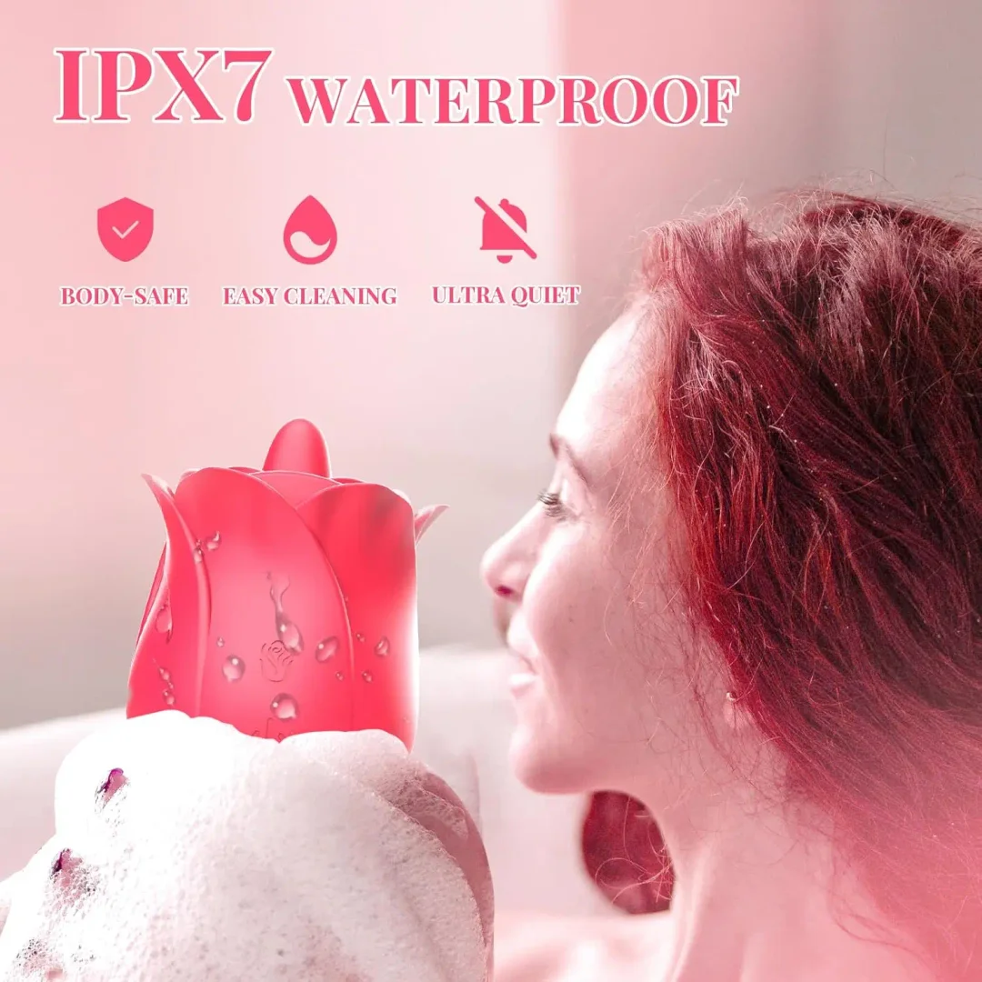 2 In 1 Rose Toy Clitoral Stimulator Tongue Licking Massager