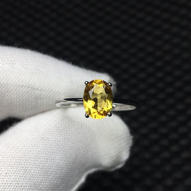 Simple Citrine Adjustable Ring