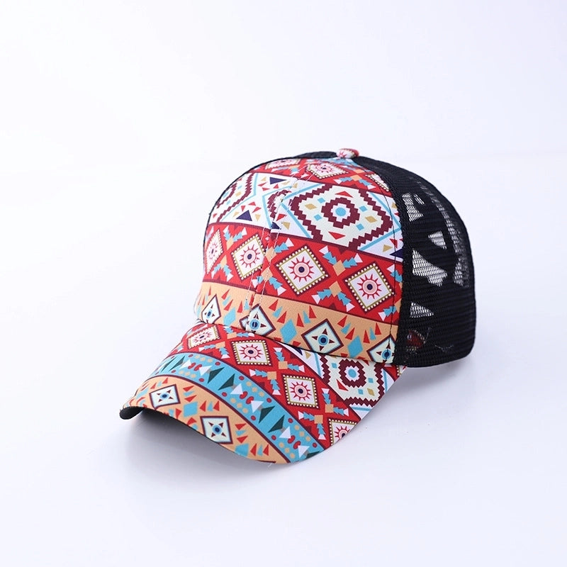 Unisex Casual Minimalist Stripe Lattice Flower Curved Eaves Baseball Cap