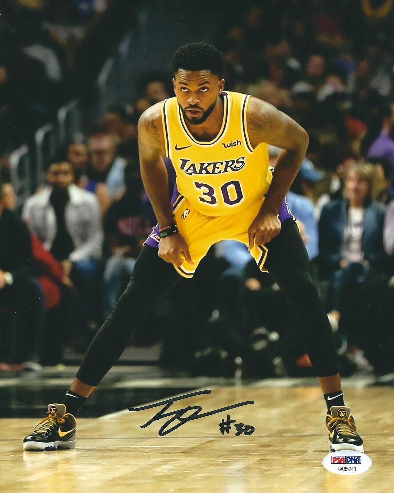 Troy Daniels Signed Los Angeles Lakers 8x10 Photo Poster painting w/ LeBron James PSA 8A85243