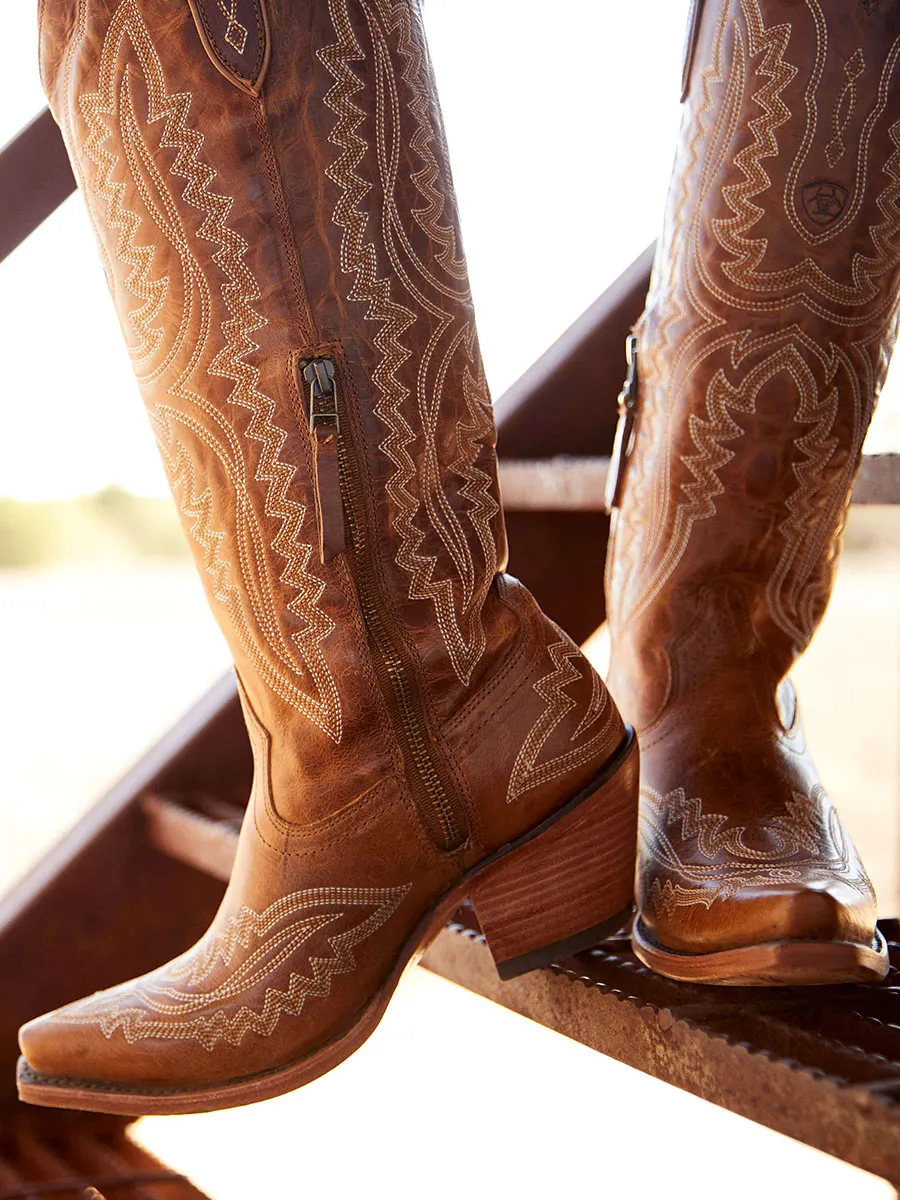 thumbnail image 2 of Women's Cowgirl Boots - Pointed Toe Embroidered Western Boots With Chunky Heels 2 of 11