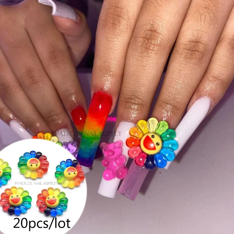 Kawaii Nail Art Cute Bear Resin 3D Nail Charms Glitter Rhinestones Decoration Manicure Accessories-Nail Inspo