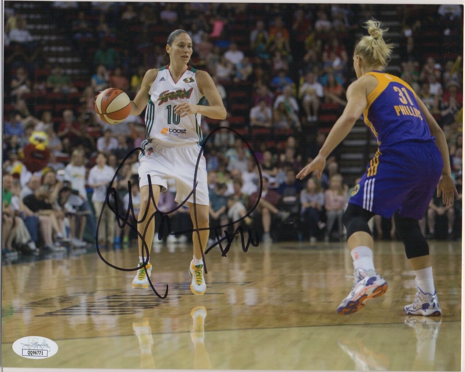 SUE BIRD signed WNBA 8x10 Photo Poster painting AUTOGRAPH auto JSA Seattle Storm UCONN Olympics