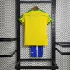 1998 Retro Kids Size Brazil Home Soccer Jersey 