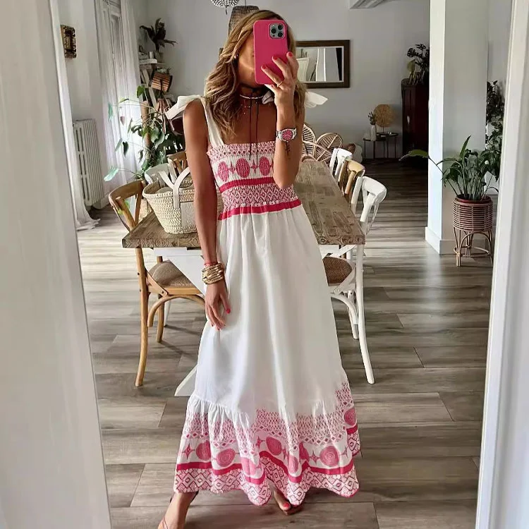 Bandeau Printed Dress