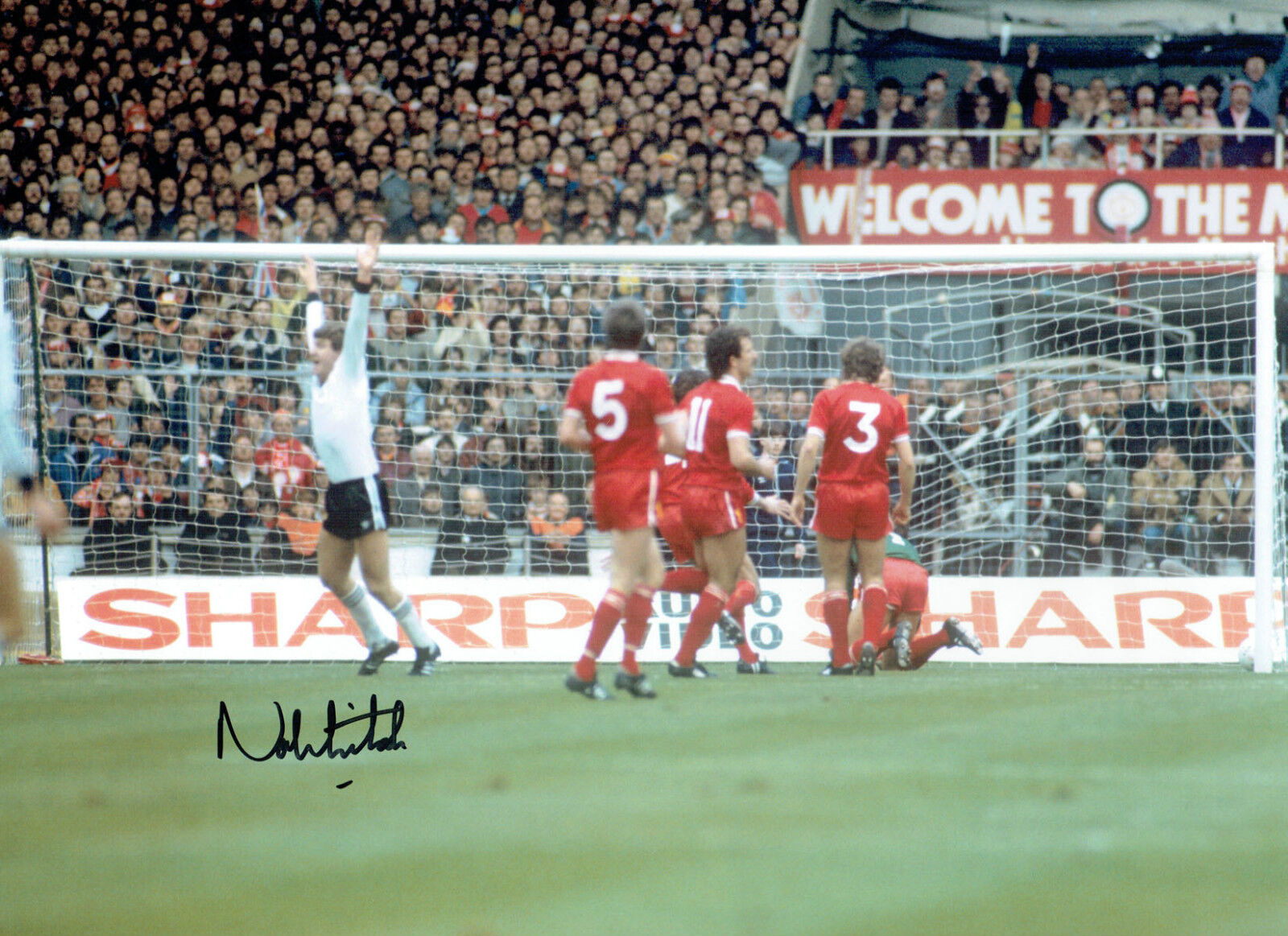 Norman WHITESIDE Signed Autograph 16x12 Manchester United Cup Photo Poster painting AFTAL