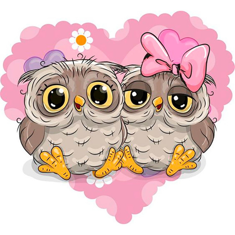 

30*30CM - Round Drill Diamond Painting - Cartoon Owl Series, 501 Original