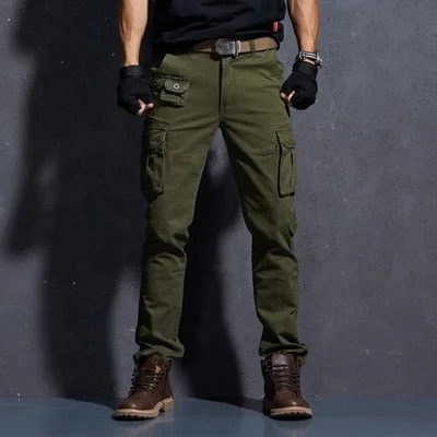 Aonga Straight Cargo Casual Pants Men Military Tactical Pantalon Camouflage Homme Slim Fit Homber Modis Black Uomo Trousers Male