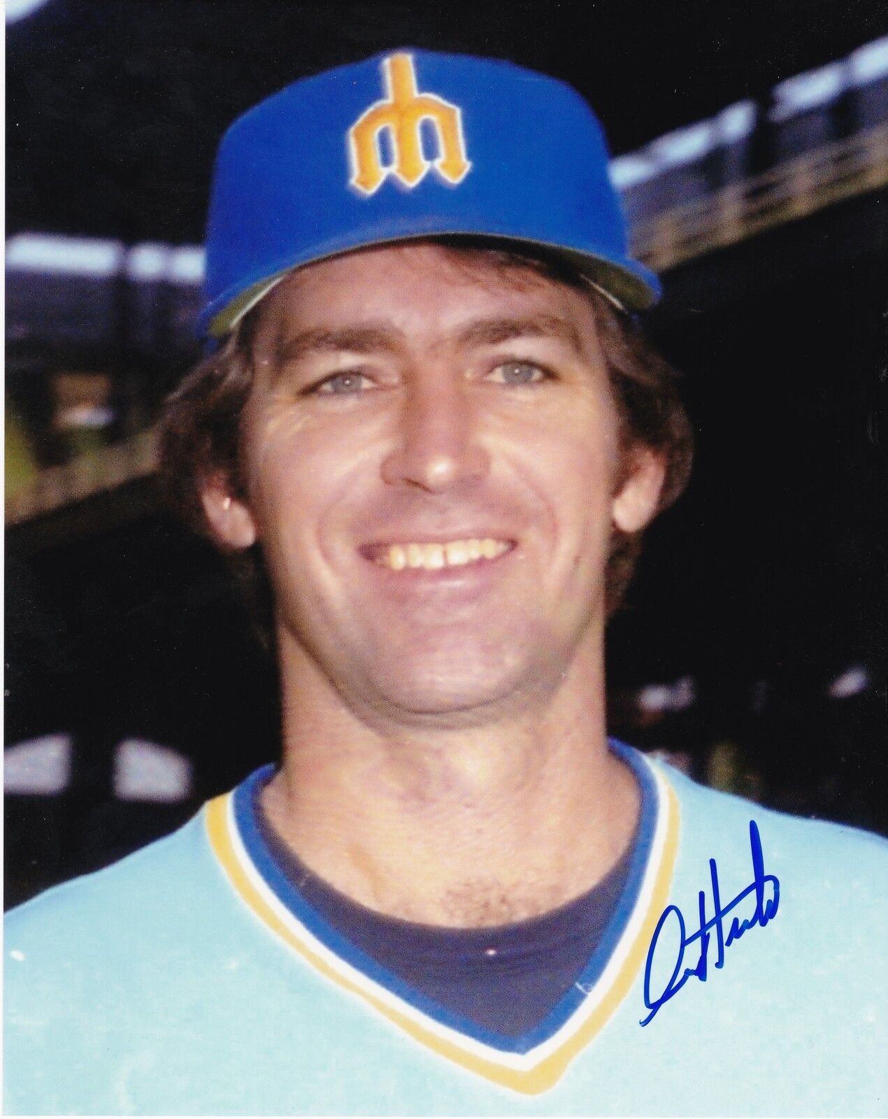 RICH HINTON SEATTLE MARINERS ACTION SIGNED 8x10