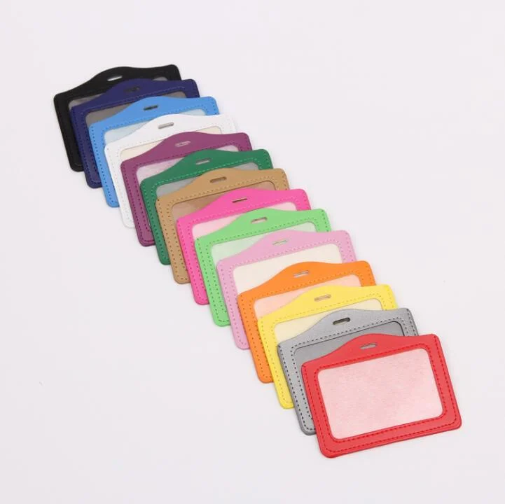New Candy Color Card Holder Protect Cover Case Business Credit Card Work ID Card Badge Holder Office Supplies