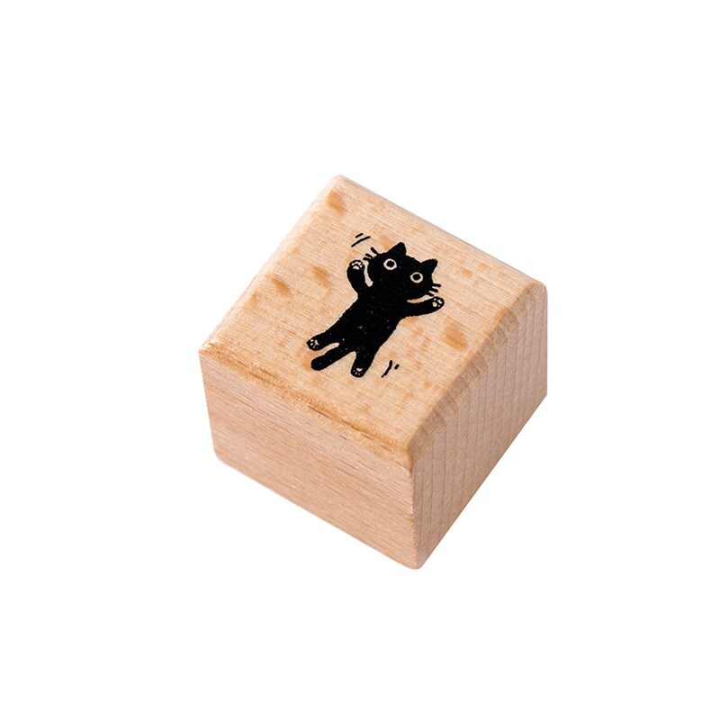Journalsay Kawaii Cat Beech Rubber Stamp Creative DIY Journal Decoration Scrapbooking Material Printing Cute Seal