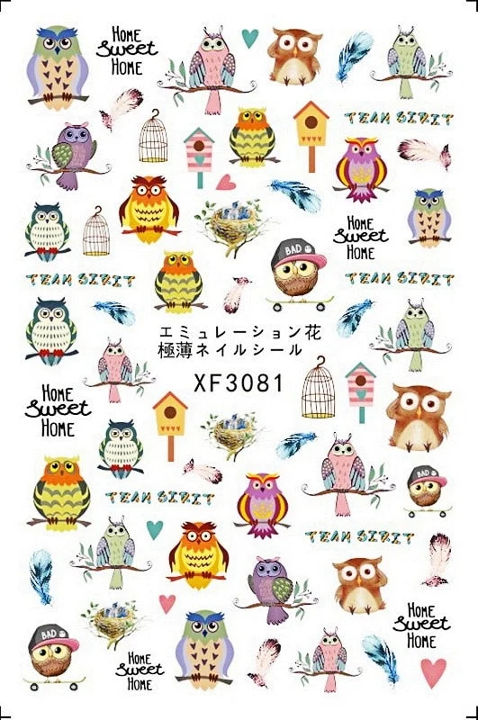 Beautiful Feather Nail Sticker Design Decals Nail Art Manicure Sticker Back Glue Adhesive Decoration Sticker for Nails Charm