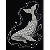DIY Pearl Painting White Whale for Home Wall Decor with Frame(40*30cm)