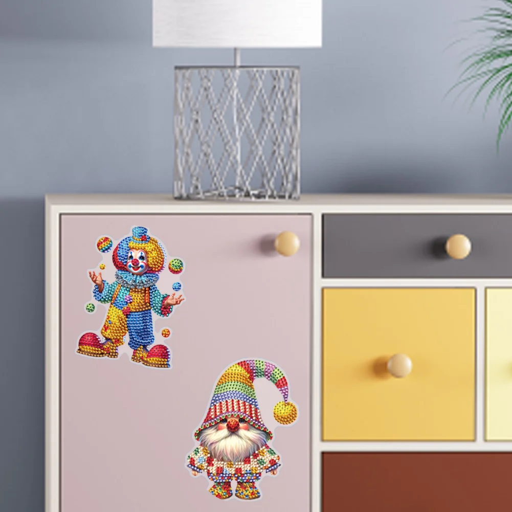 8Pcs 5D Diamond Painting Sticker Kit Diamond Art Stickers for Adults (Circus)