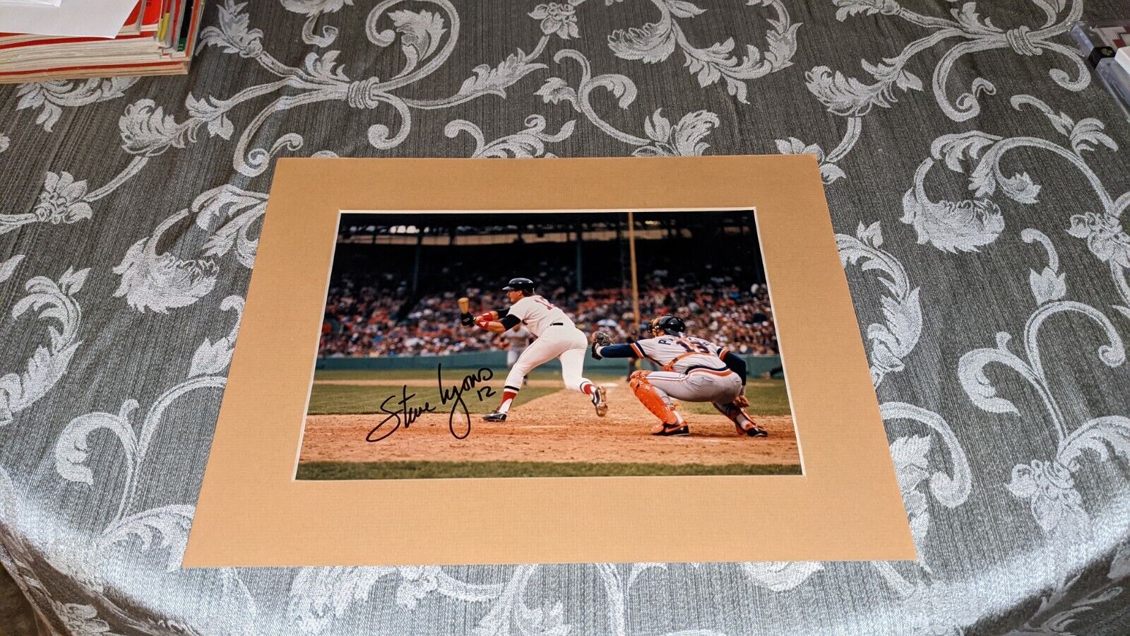 Steve Lyons Boston Red Sox Signed 11x14 Matted Personal Photo Poster painting W/Our COA READ