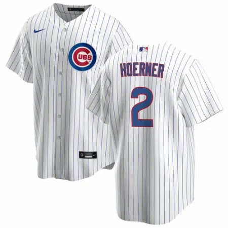 Youth Chicago Cubs #2 Nino Hoerner White Cool Base Stitched Baseball Jersey
