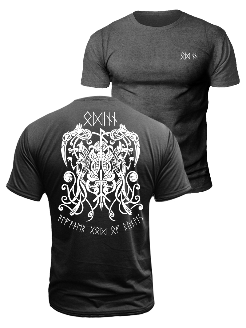 Odin Knot Viking Duplex Printing Cotton T-Shirt