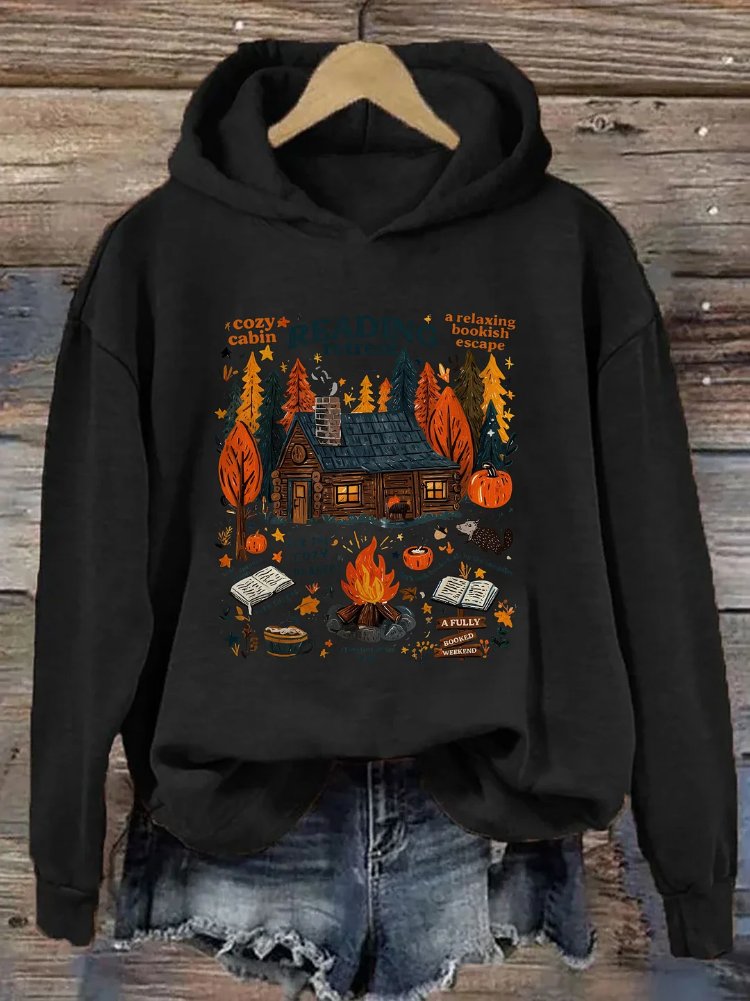 Cozy Cabin Reading Retreat Hoodie