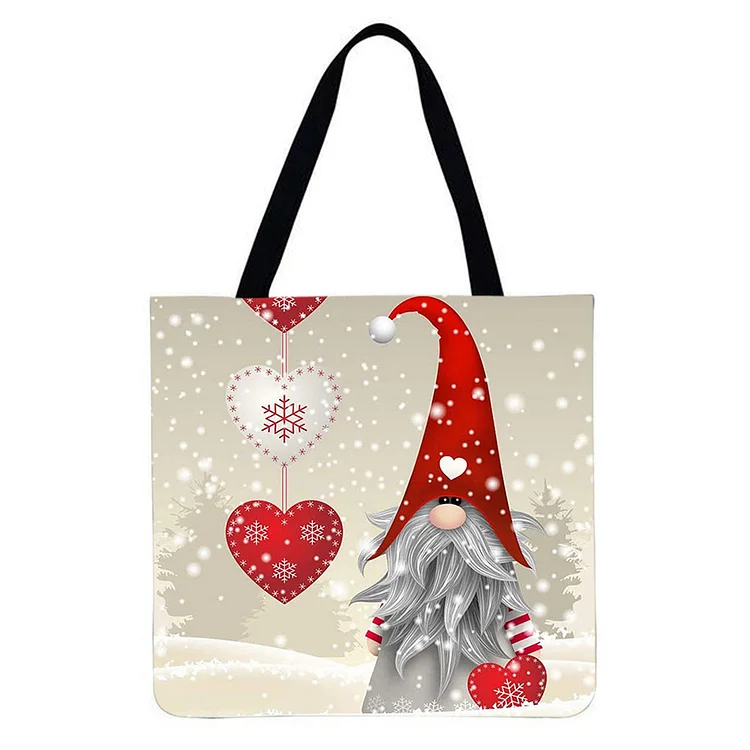 Linen Eco-friendly Tote Bag - Christmas Snowman