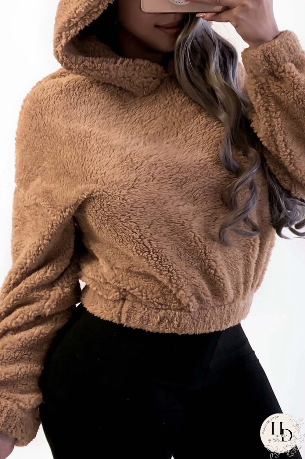 Brown Fashion Casual Solid Basic Tops