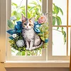 >SALE<Acrylic 2D Flat DIY Flower Cat Hanging Diamond Art Kits Wall Door Decoration