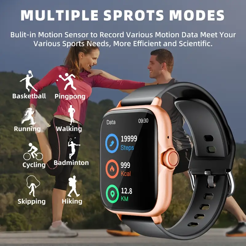  watch 1 83 full display with message answer make call smartwatch monitoring sports pedometer information alerts for iphone phones smartbands fitness watch for women men friend gift birthday gift Product details 2