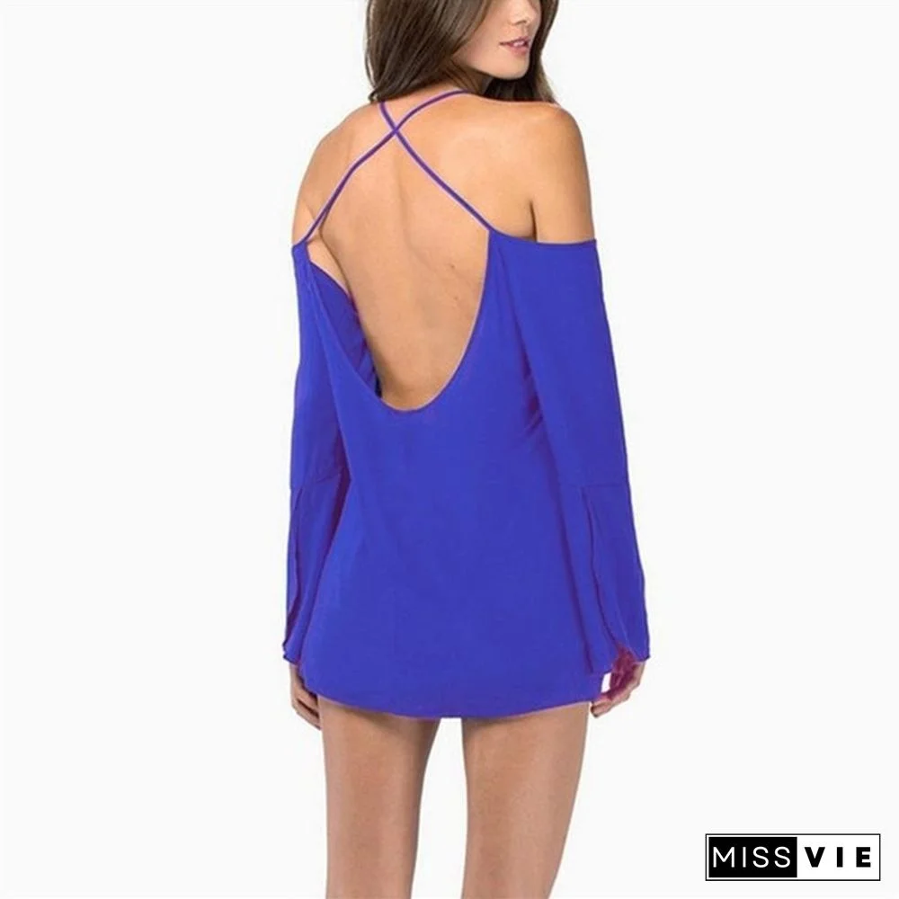 Women Summer Loose Casual Off-shoulder Chiffon Sleeveless Vest Shirt Tops Blouse