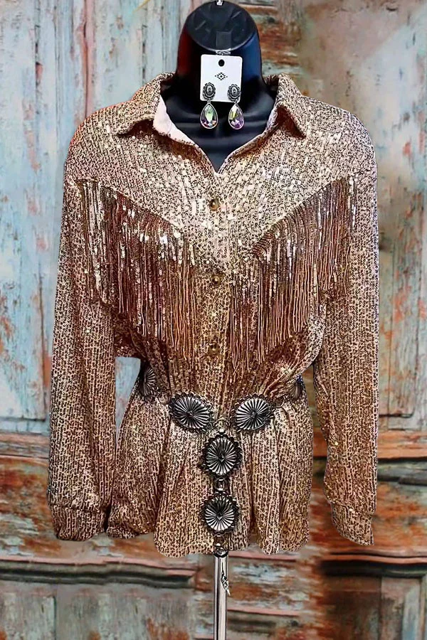 Sequined Fringed Shirt