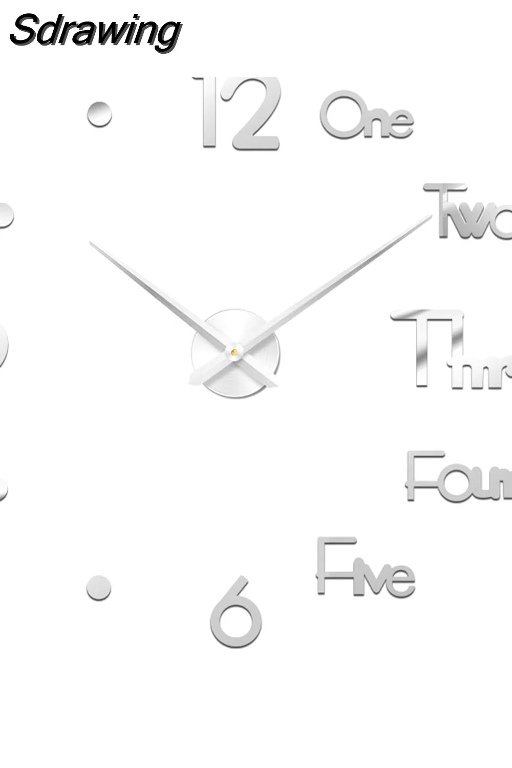 Sdrawing Wall Clock Luminous Frameless Wall Clocks DIY Digital Clock Wall Stickers Silent Clock for Home Living Room Office Wall Decor