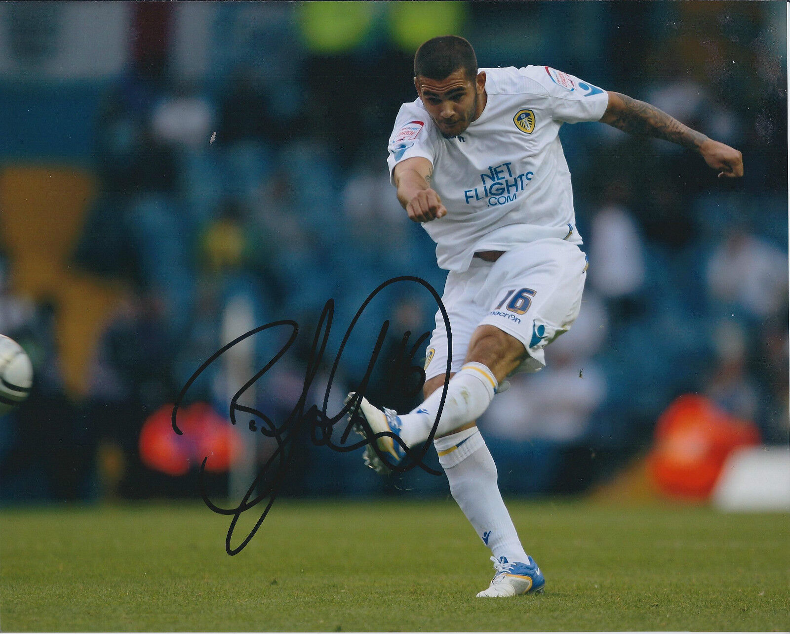 Bradley JOHNSON Signed Autograph 10x8 Photo Poster painting AFTAL COA Leeds United Norwich City