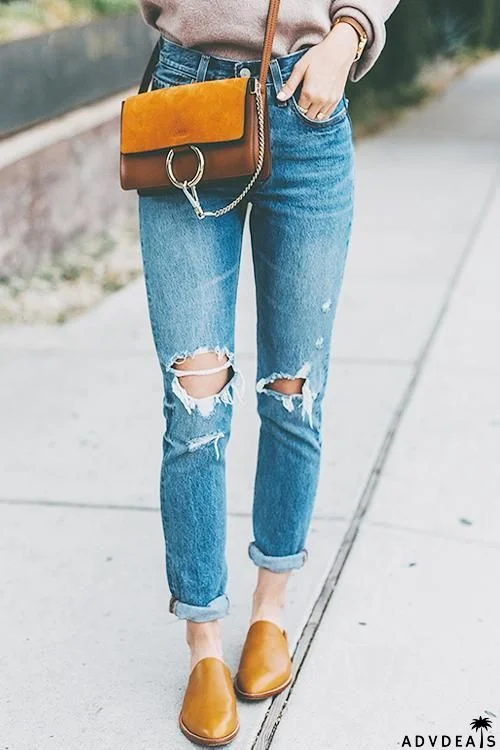 Loose Ripped Jeans