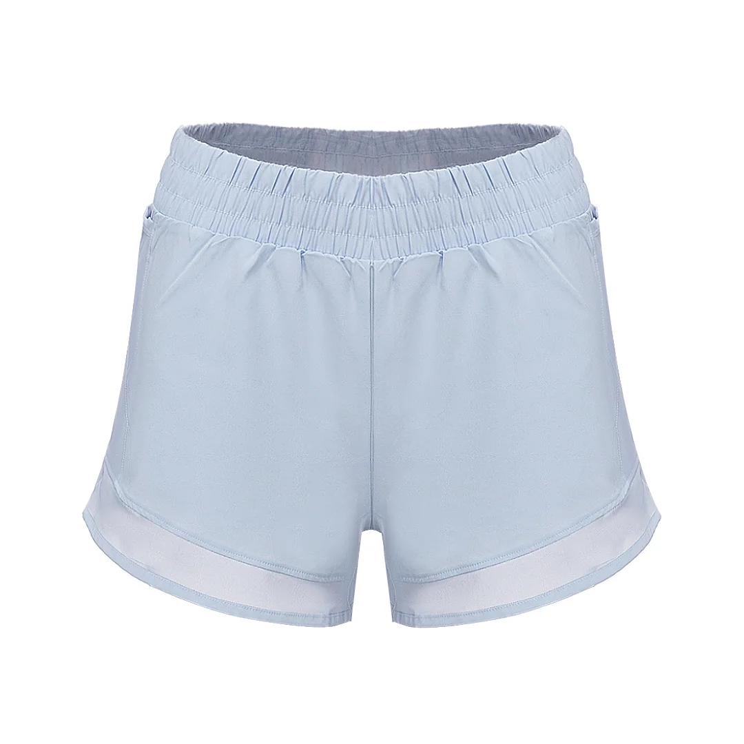 Anti-exposure antibacterial mesh high waist workout shorts