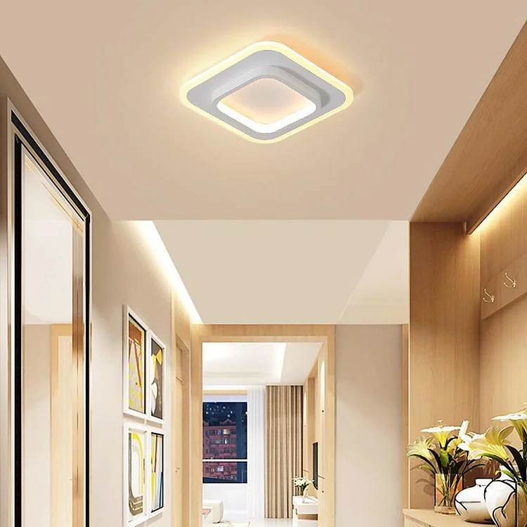 Double Square Shaped Flush Mount Light over Kitchen Sink LED Ceiling Light - Appledas