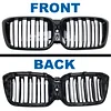 BILLDIO G01 G02 Grill - Black Kidney Grille Compatible With 2022-IN BMW X3 G01 X4 G02 ABS Double Slat Gloss Black Grille
