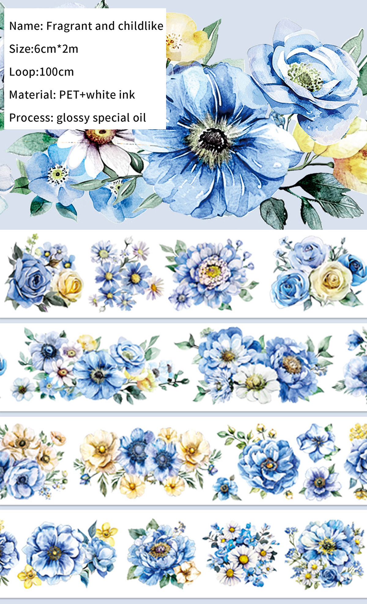 Journalsay 200cm Vintage Character Plant Flower Landscaping PET Tape