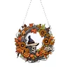 Diamond Painting Halloween Decorations Wreath Pendant for Home Window Wall