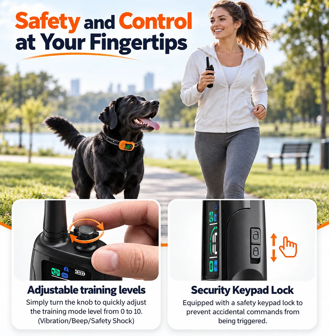 BEBANG 4900FT Dog Training Collar with Remote, Voice Call Dog Shock Collar with 5 Training Modes, IP67 Waterproof Rechargeable E Collar for Small Medium Large Dogs