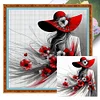 Red Hat Woman-11CT Stamped Cross Stitch 40*40cm