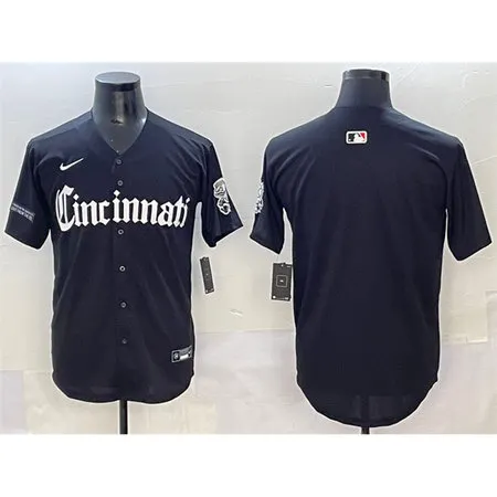 Men's Cincinnati Reds Black "Gothic Queen City Edition" Vapor Premier Limited Stitched Baseball Jersey