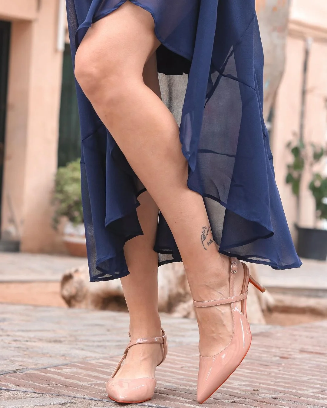 65mm Women Slingback Red Bottom Pumps Ankle Strap Jenlove Stiletto Mid Heel Close Pointed Toe Dress Red Soles Sandals Shoes-MERUMOTE