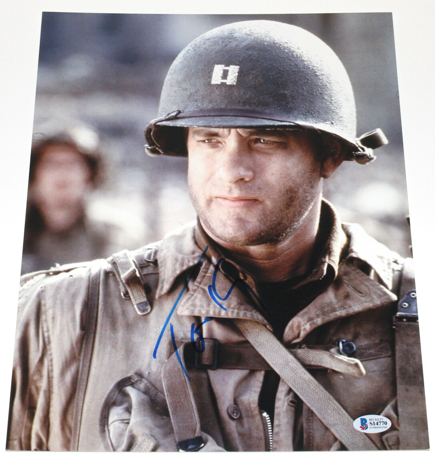 TOM HANKS SIGNED 'SAVING PRIVATE RYAN' 11x14 MOVIE Photo Poster painting ACTOR BECKETT COA BAS