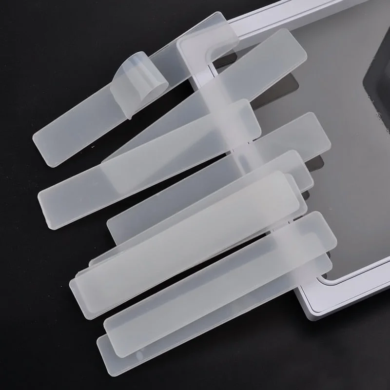 10 PCS Clear Nail Display Strip Acrylic Nail Art Tips Display Holder Board Bar Chart False Stick Practice Nail Polish Art Tools-Nail Inspo