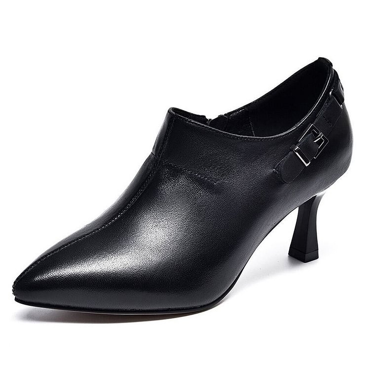 Classic cowhide high heels boots